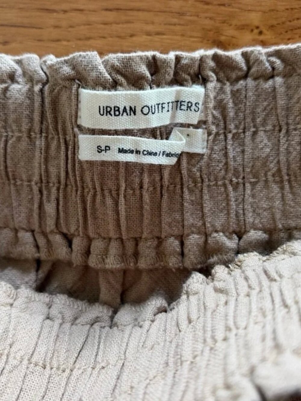 Urban Outfitters UO Emery Pull-On Drawstring Mini Skirt Pockets Tan Khaki S - Picture 5 of 5